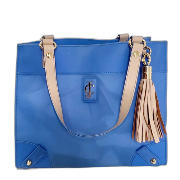Juicy Couture Handbags - Juicy Couture RARE y2k Vintage Blue Jelly Plastic Tote Bag Shoulder Bag